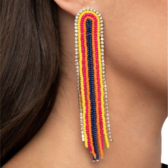 Papparazzi "Let There BEAD Light" Multicolor Waterfall Earrings - Picture 1 of 6